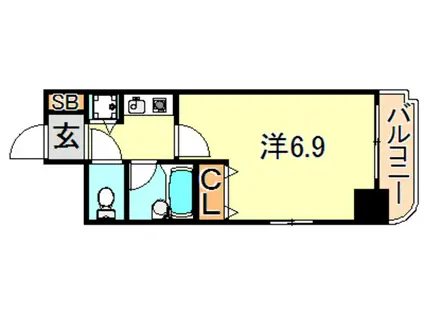 YKハイツ西明石(1K/4階)の間取り写真