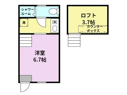 サンマリノ草野 C棟(1K/1階)の間取り写真