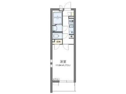 ＪＲ宇都宮線 久喜駅 徒歩3分 3階建 築6年(1K/1階)の間取り写真