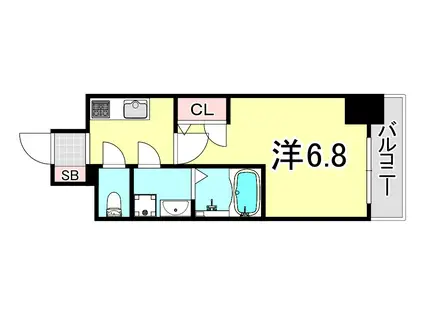 レーヴメゾン尼崎昭和通(1K/6階)の間取り写真