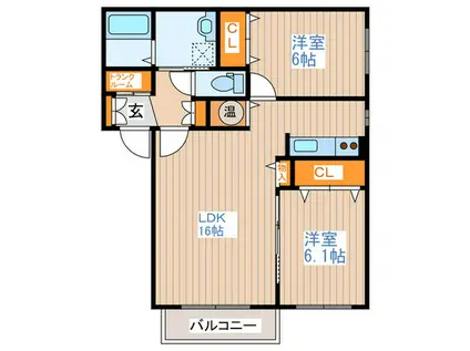 プレリュード(2LDK/4階)の間取り写真