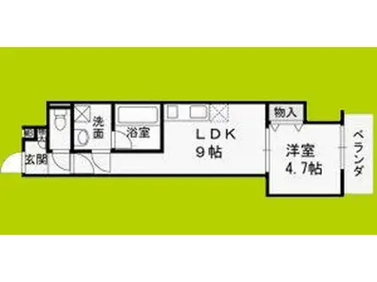 クレアール菱屋東(1LDK/3階)の間取り写真