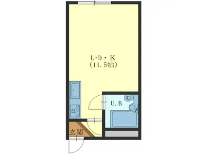 見晴ハイツ(ワンルーム/2階)の間取り写真