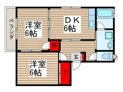 メゾンセラータ(2DK/1階)の間取り写真