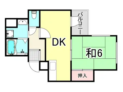 エスポワール武庫之荘II(1DK/1階)の間取り写真