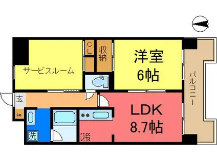 サンライズ・タケダ(1SLDK/10階)の間取り写真