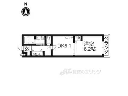 ケシミヤ上京(1DK/2階)の間取り写真