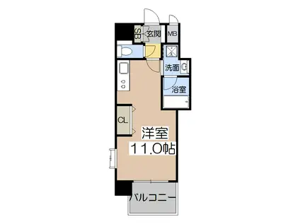 FRONT FIELD TENNOUJI(ワンルーム/10階)の間取り写真