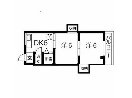 赤井マンション高柳(2LDK/3階)の間取り写真