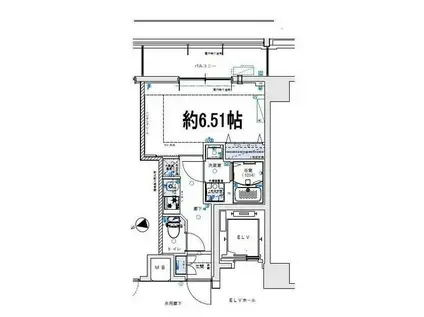 グランリーヴェル横濱和田町ELMO(1K/2階)の間取り写真