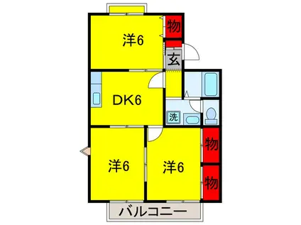 エクレール五井西(3DK/1階)の間取り写真