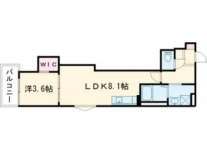 CRECIA周船寺II(1LDK/3階)の間取り写真