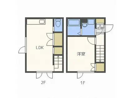 ライトアレイ(1LDK/1階)の間取り写真