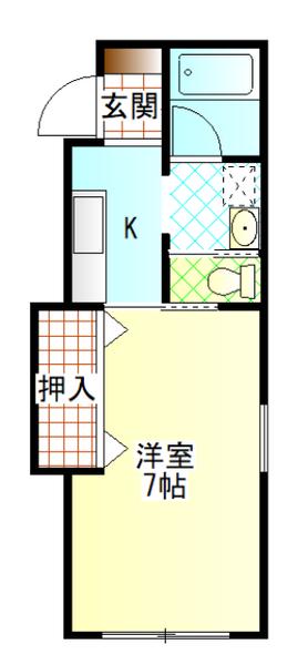 マーメゾン(1K/1階)の間取り写真