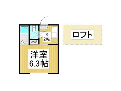 スクエア松島(1K/2階)の間取り写真