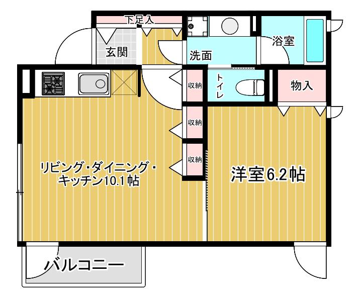 CASA和泉(1LDK/3階)の間取り写真