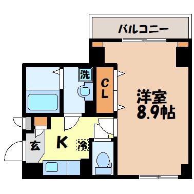 グリーンコート樺島(1K/4階)の間取り写真