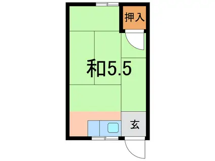 朝日荘(ワンルーム/2階)の間取り写真