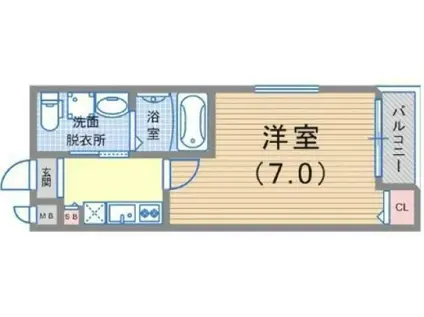 ワコーレヴィータ神戸上沢通PRIME(1K/3階)の間取り写真