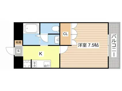 メゾン・ラヴィアンローズII(1K/1階)の間取り写真