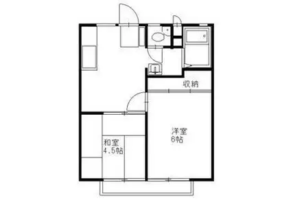 菊地ハイツB(2K/2階)の間取り写真