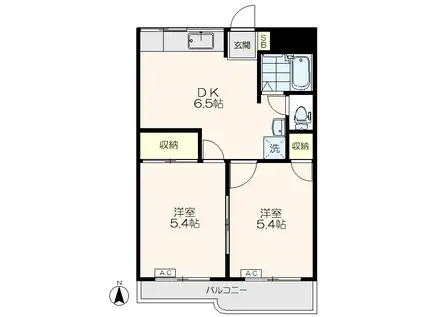 緑寿ハイツ(2DK/3階)の間取り写真