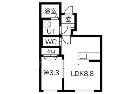MAISON RUINART(1LDK/1階)の間取り写真