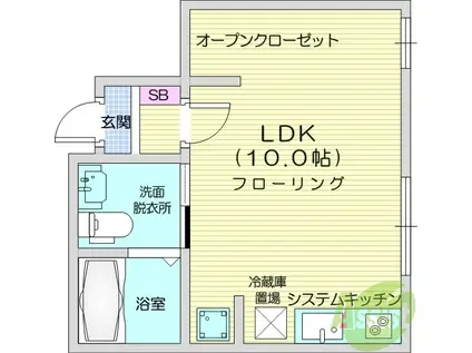 春夏秋荘(1DK/2階)の間取り写真