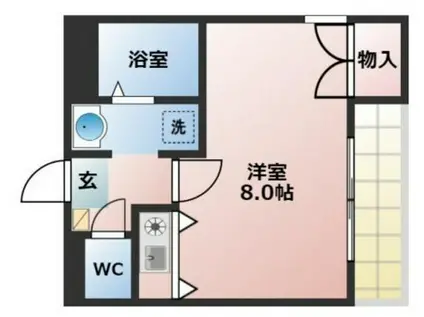 ピラミドI(ワンルーム/4階)の間取り写真