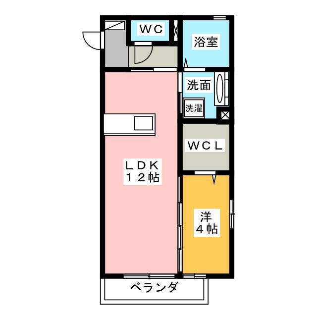 マンション御殿(1LDK/1階)の間取り写真