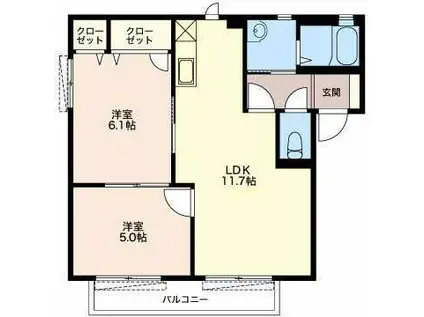 ネクストステージA(2LDK/2階)の間取り写真