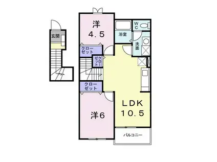 サンリット コートI(2LDK/2階)の間取り写真