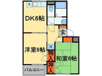 サンVパーク5(2DK/1階)の間取り写真