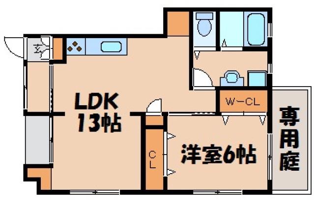 サンハイツ府中(1LDK/1階)の間取り写真