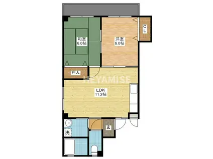 アパートメントABE(2LDK/1階)の間取り写真