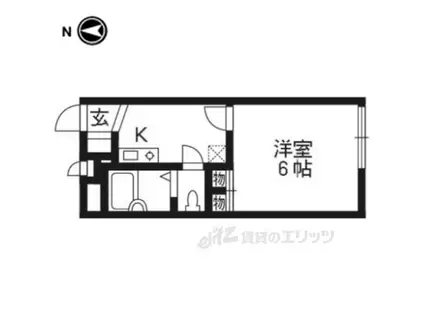レオパレスブライトン新田辺(1K/1階)の間取り写真