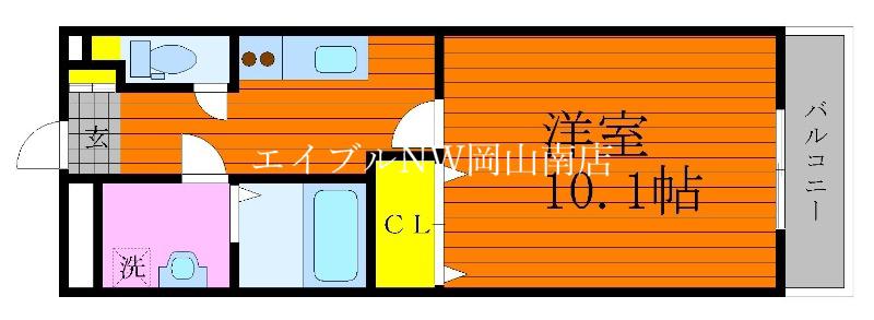 ソレイユ西市駅前(1K/1階)の間取り写真