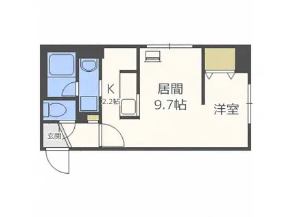 コートS&R(1DK/2階)の間取り写真