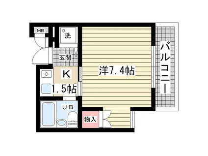 ベルトピア西宮北口I(1K/2階)の間取り写真