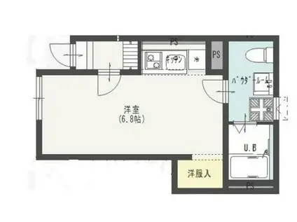 スカイコート小松島A(ワンルーム/1階)の間取り写真