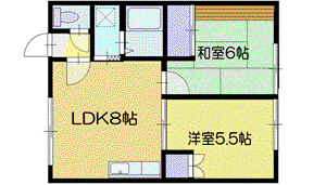 シャローム(2DK/3階)の間取り写真