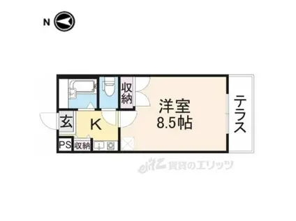 ディアーレコトブキA(1K/1階)の間取り写真