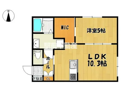 K-IDEAL TOSUII B棟(1LDK/2階)の間取り写真