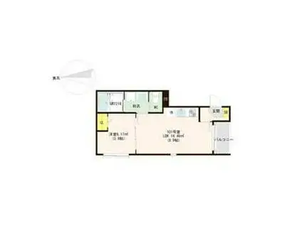 ハーモニーテラス福住町IVB(1LDK/1階)の間取り写真