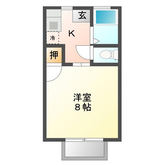 シャトレ池田(1K/2階)の間取り写真