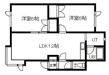 ピュア5.5(2LDK/2階)の間取り写真