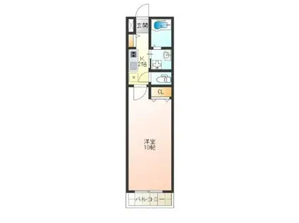 聖天下 RESIDENCE(1K/2階)の間取り写真