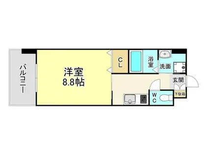 グレース上富野(1K/10階)の間取り写真