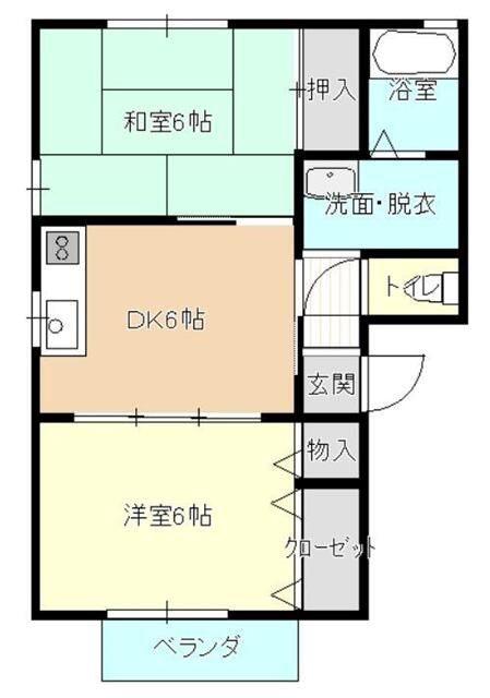 フラフィ(2DK/1階)の間取り写真