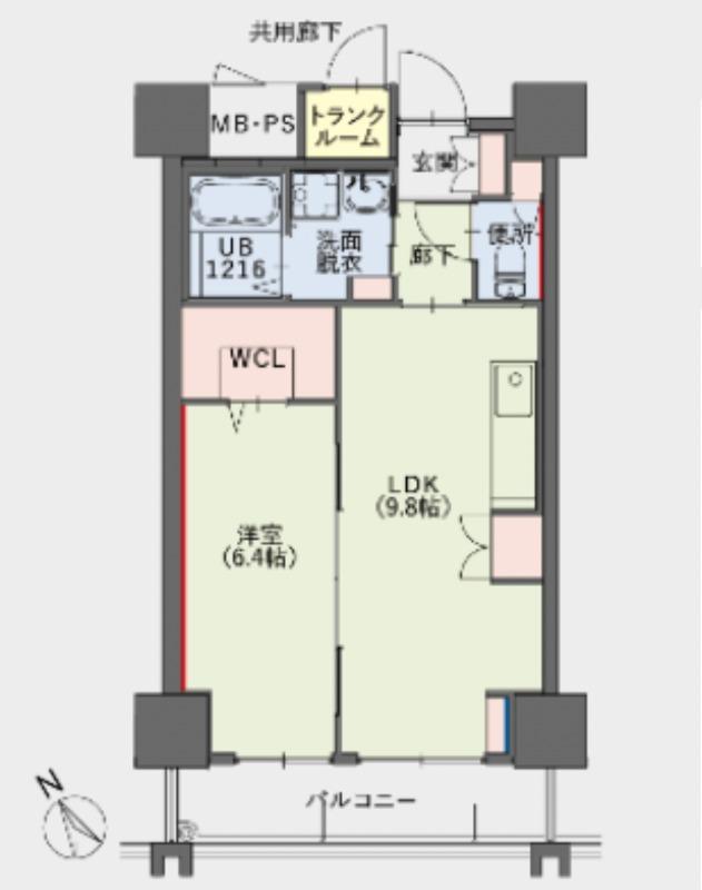 クラシオン小笹山手3番館(1SLDK/1階)の間取り写真